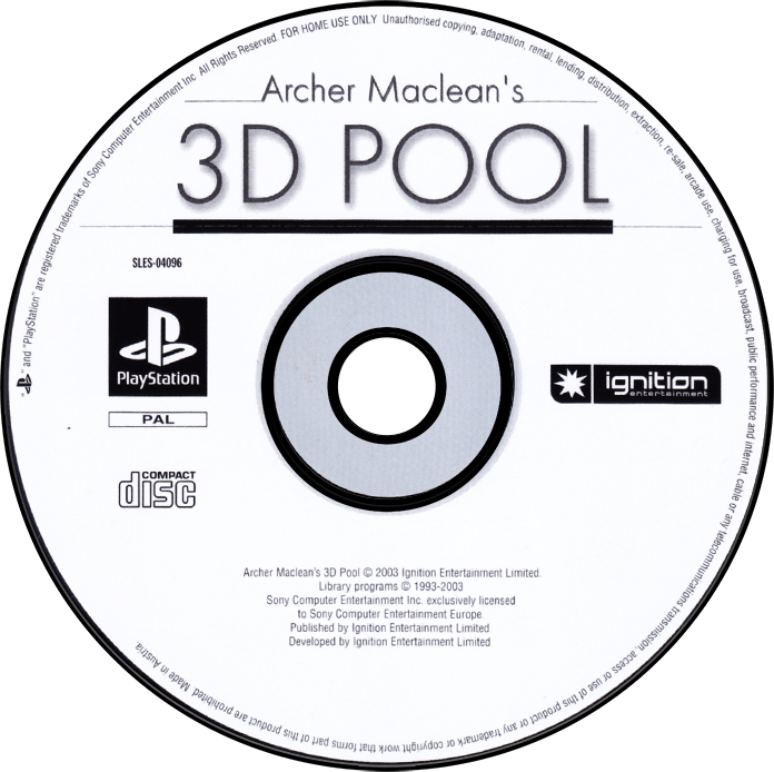 Archer Maclean's 3D Pool screenshot 3 for Playstation
